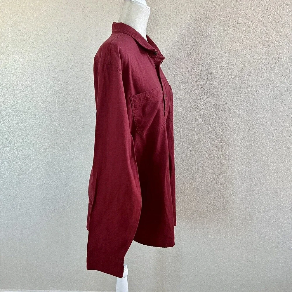 Levis Shirt Mens XXLarge Maroon Red Button Up Red Tab Long Sleeve Casual Strauss